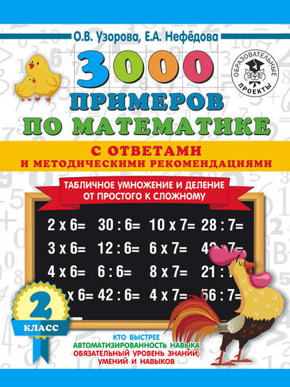 3000 примеров по математике с ответами и методическими рекомендациями. Табличное умножение и деление от простого к сложному. 2 класс