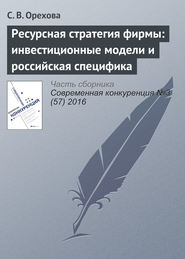 Ресурсная стратегия фирмы: инвестиционные модели и российская специфика