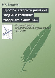 Простой алгоритм решения задачи о границах товарного рынка на основе ТГМ