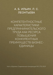 Компетентностные характеристики предпринимательского труда как ресурса повышения конкурентных преимуществ бизнес-единицы