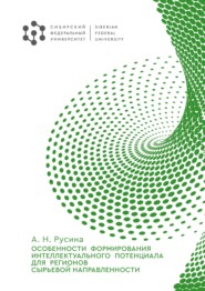 Особенности формирования интеллектуального потенциала для регионов сырьевой направленности