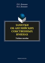 Заметки об английских собственных именах. Учебное пособие